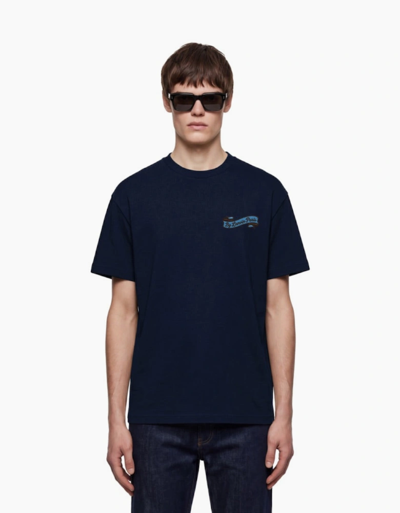 By Lanvin Paris Ribbon Logo Navy Blue T-Shirt