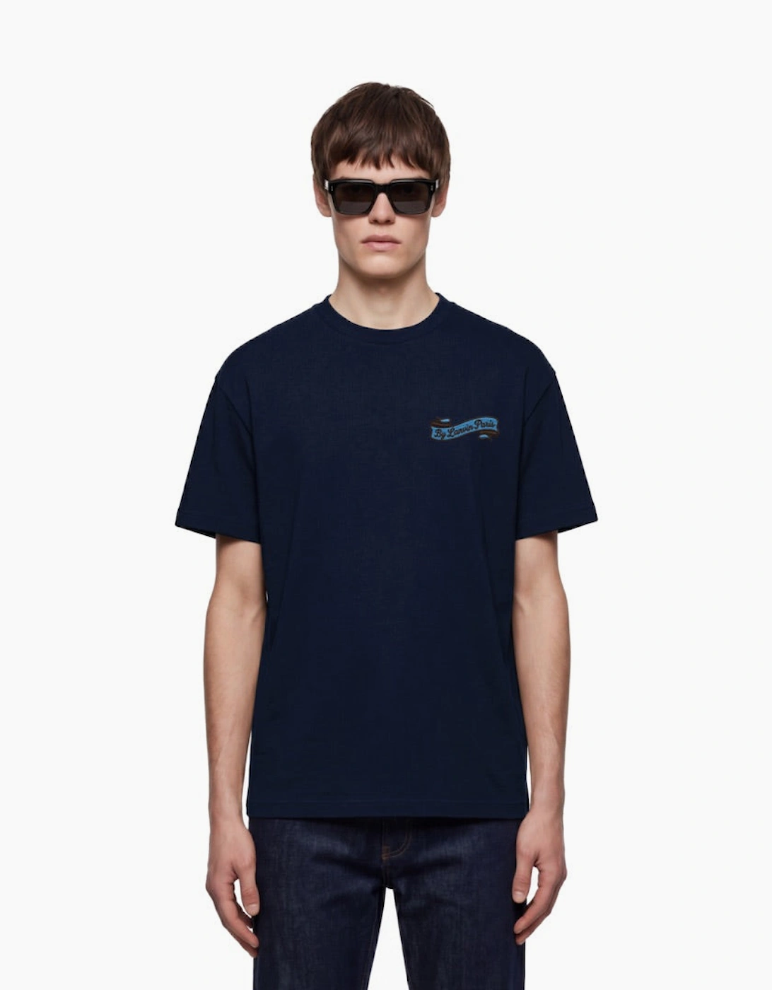 By Lanvin Paris Ribbon Logo Navy Blue T-Shirt