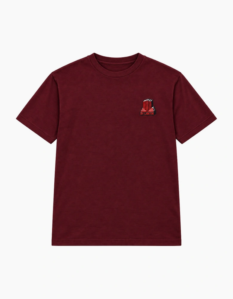 By Lanvin Block Logo Burgundy T-Shirt