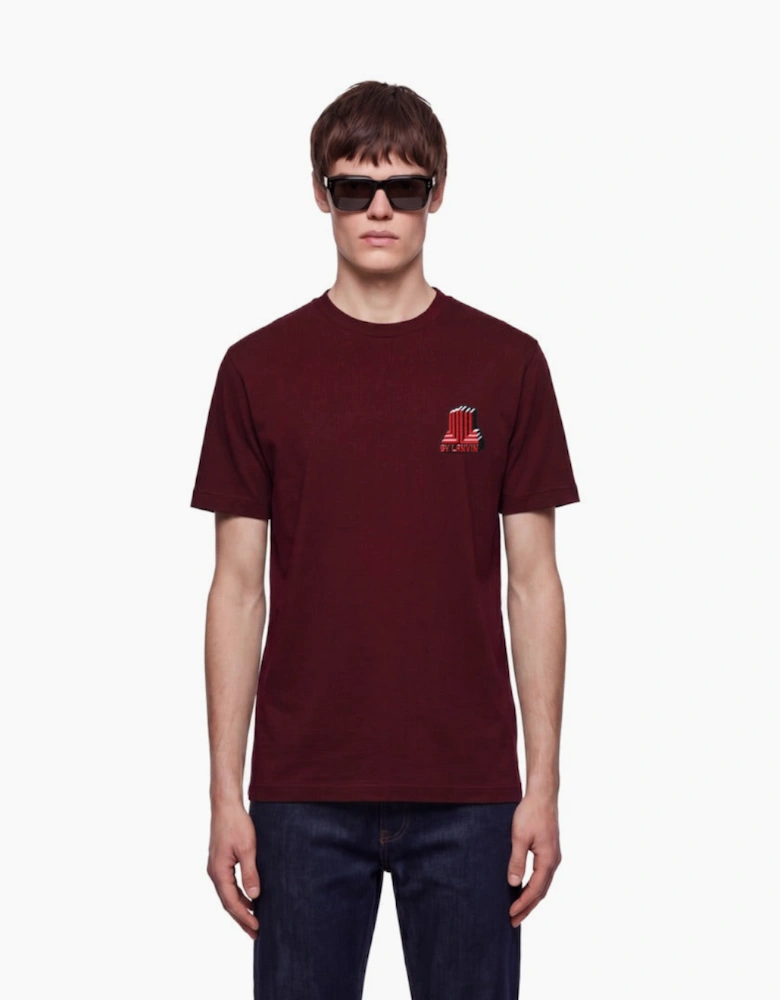By Lanvin Block Logo Burgundy T-Shirt