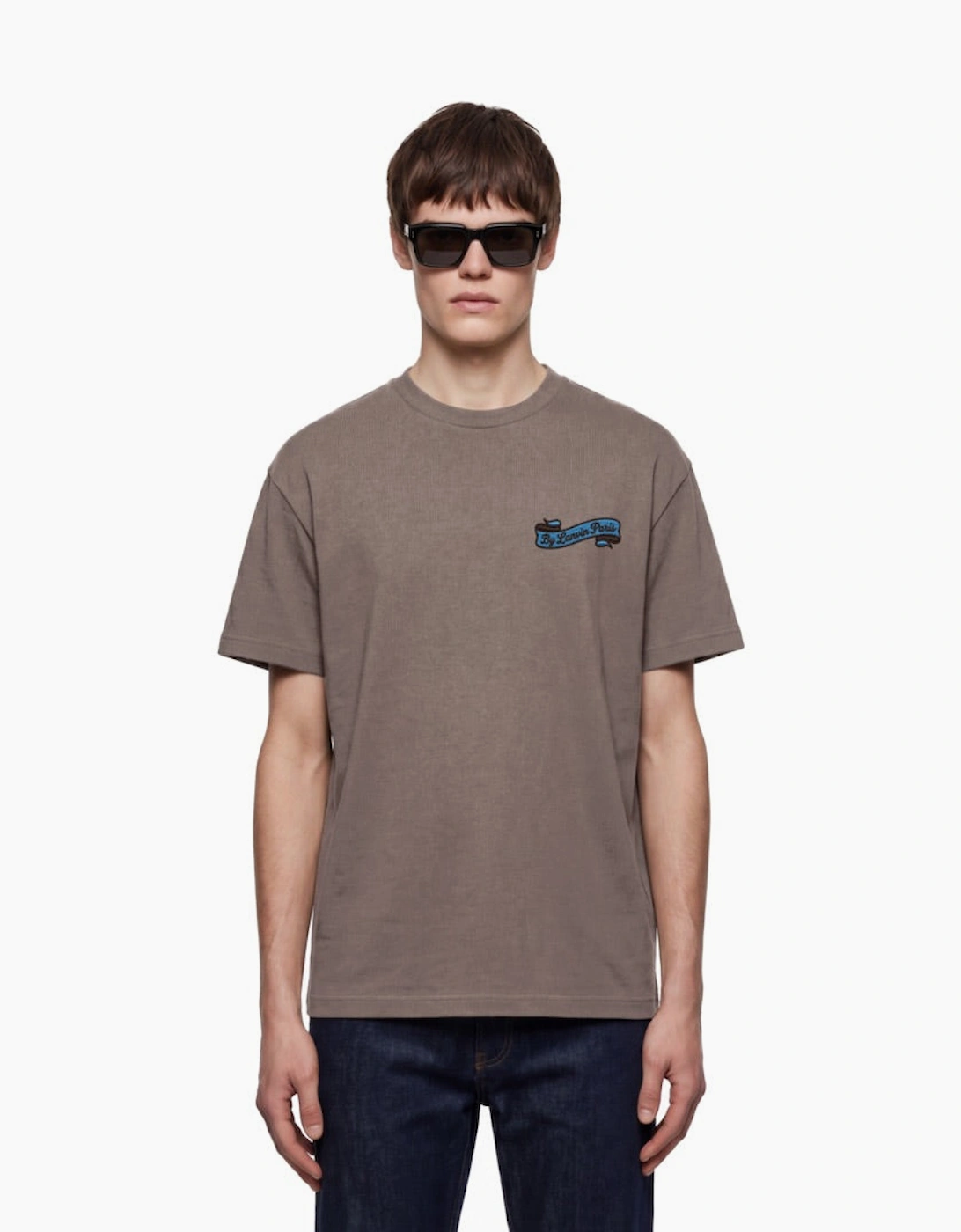 By Lanvin Paris Ribbon Logo Brown T-Shirt