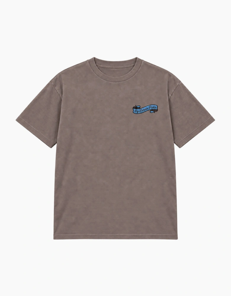 By Lanvin Paris Ribbon Logo Brown T-Shirt