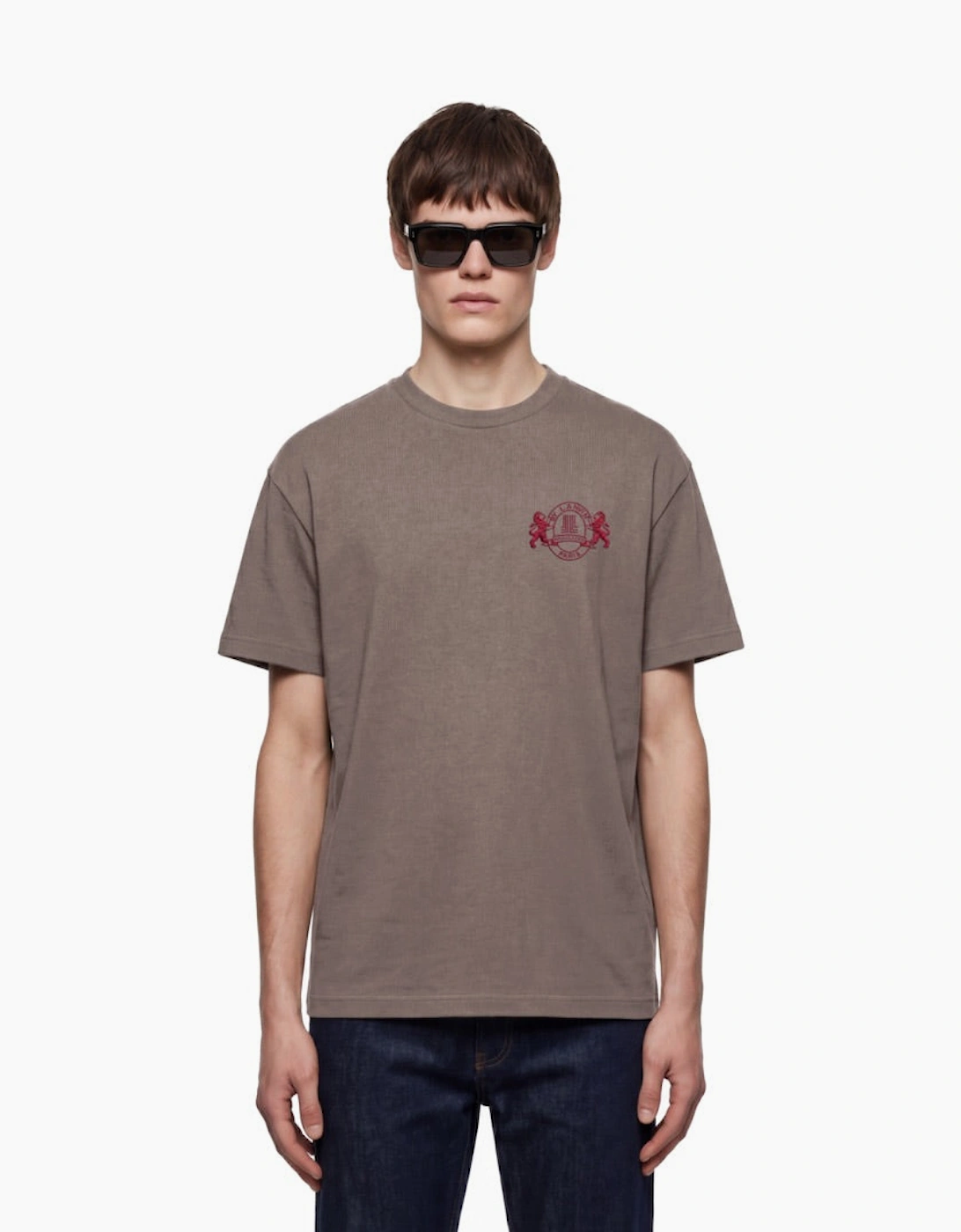 By Lanvin Paris Shield Logo Brown T-Shirt