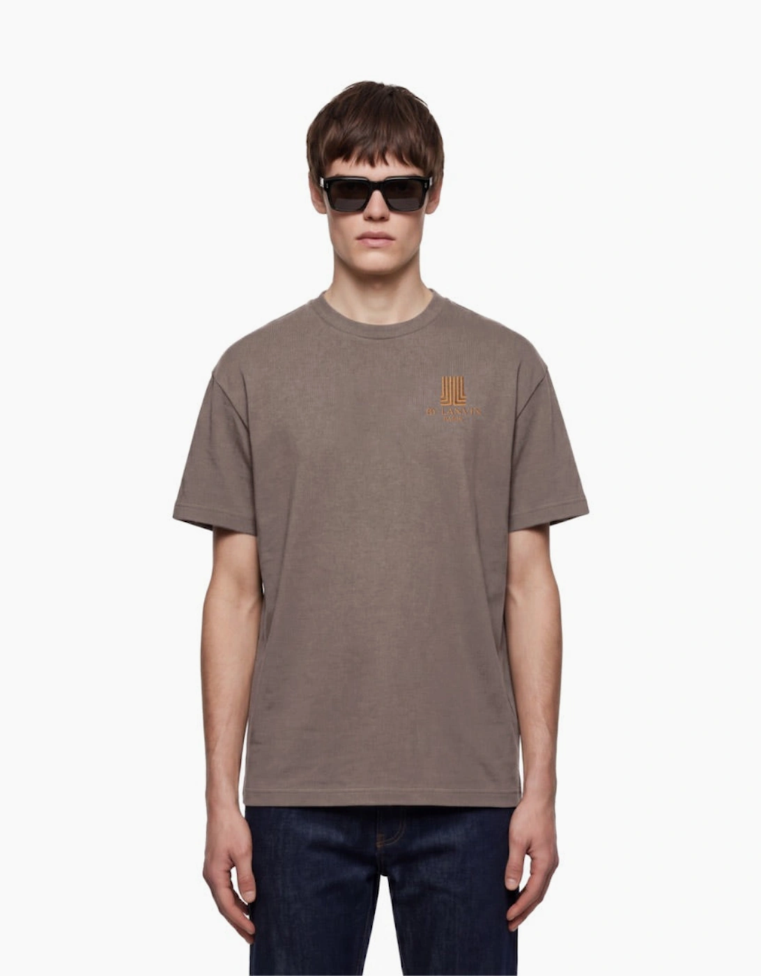By Lanvin Paris Chest Logo Brown T-Shirt
