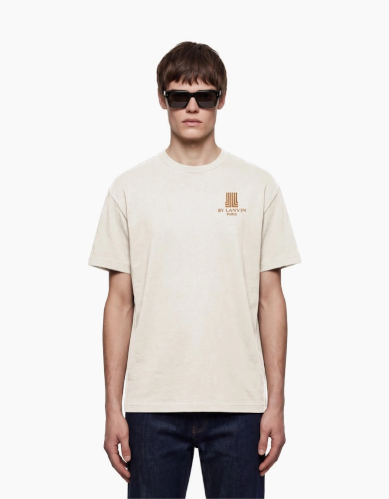By Lanvin Paris Chest Logo Beige T-Shirt