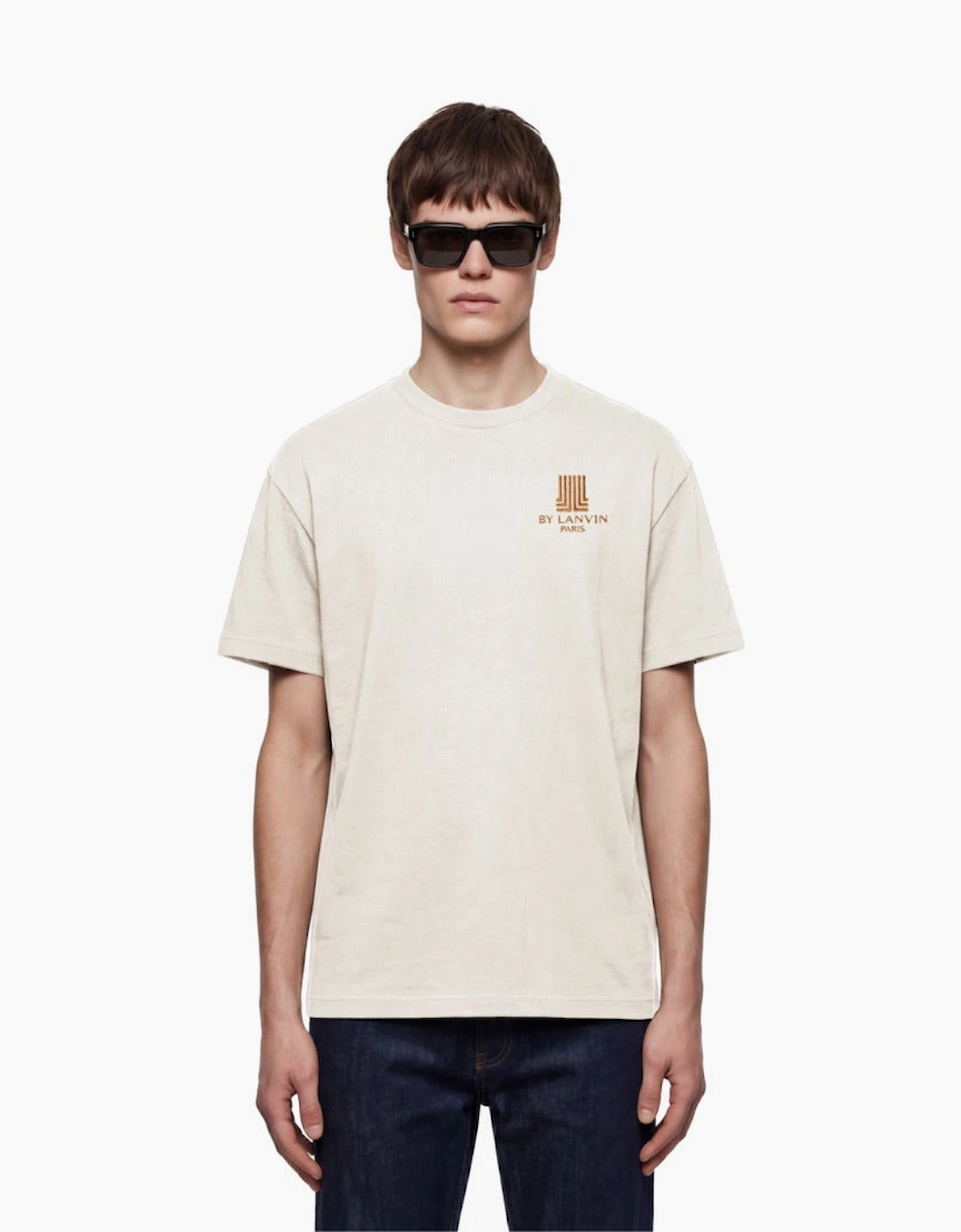By Lanvin Paris Chest Logo Beige T-Shirt