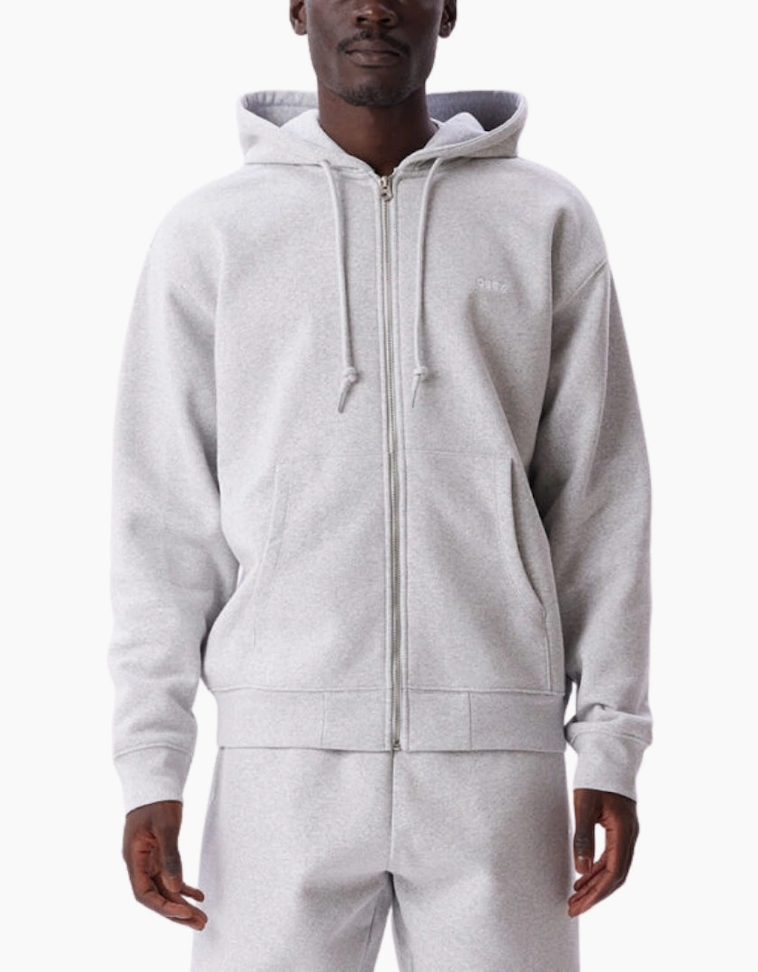 Obey Established Works Bold Zip Ash GREY Hoodie