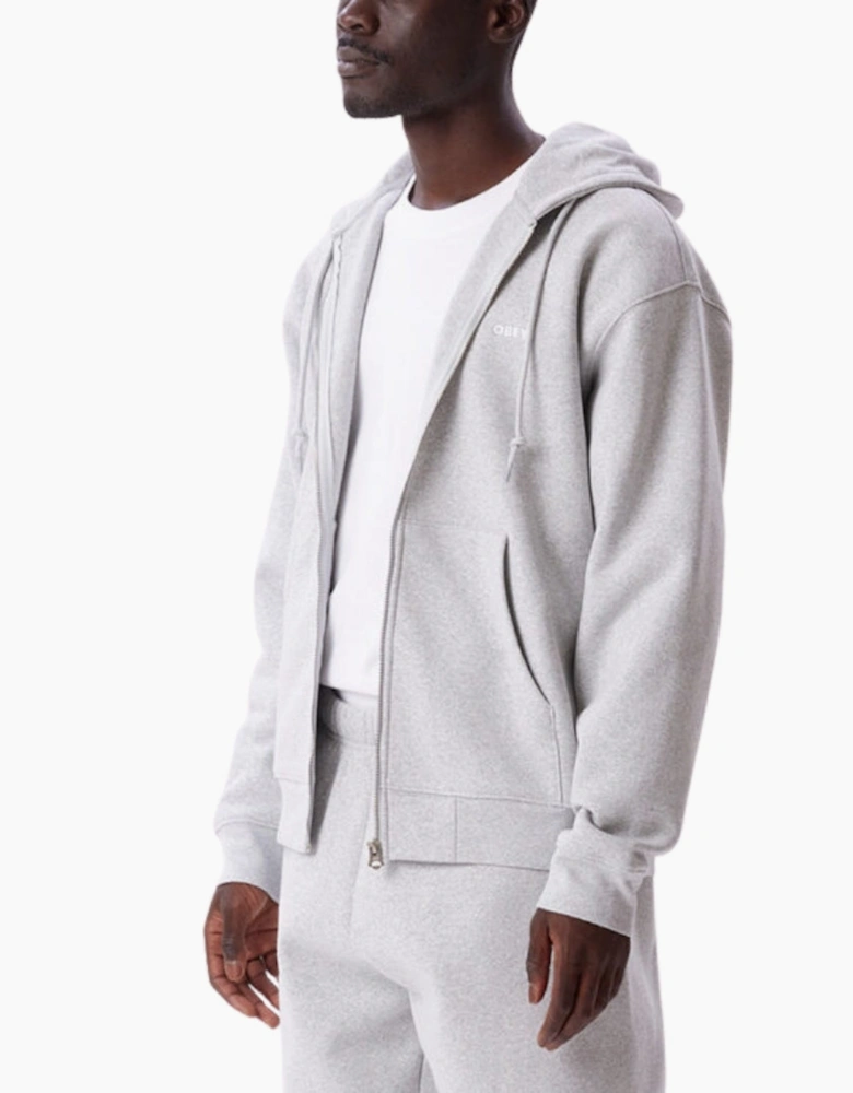 Obey Established Works Bold Zip Ash GREY Hoodie