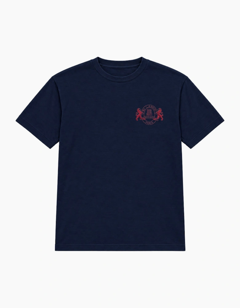 By Lanvin Paris Shield Logo Navy Blue T-Shirt