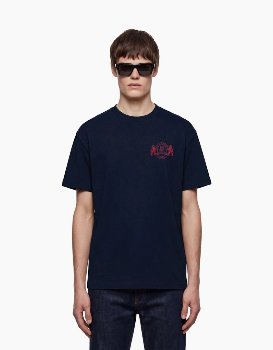 By Lanvin Paris Shield Logo Navy Blue T-Shirt