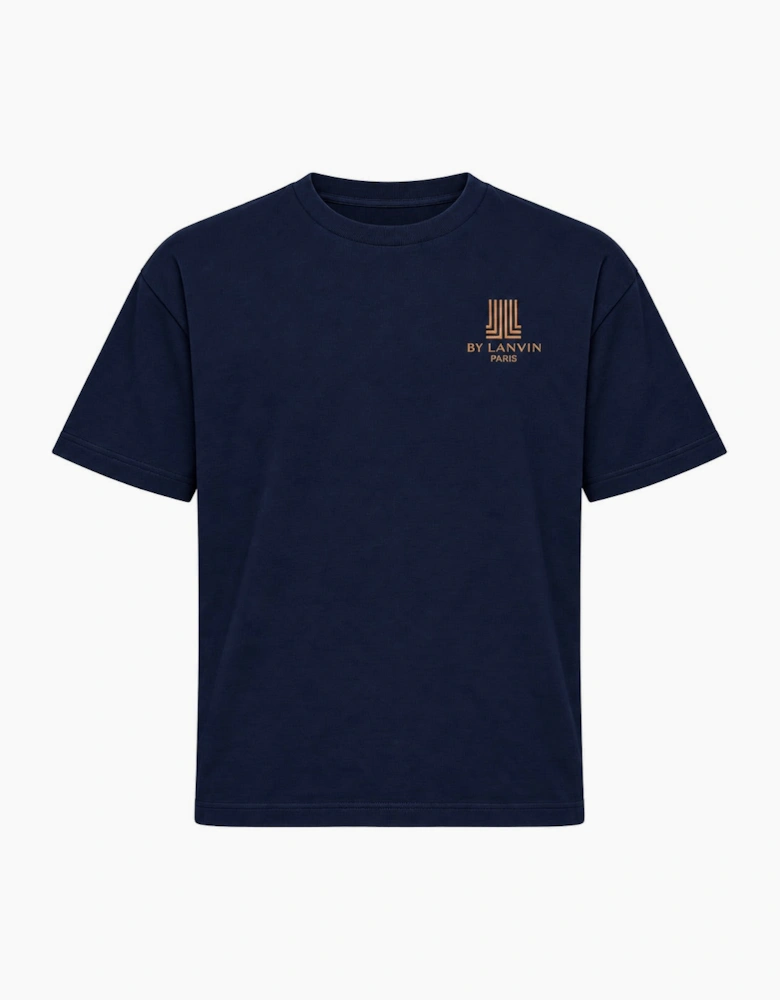 By Lanvin Paris Chest Logo Navy Blue T-Shirt