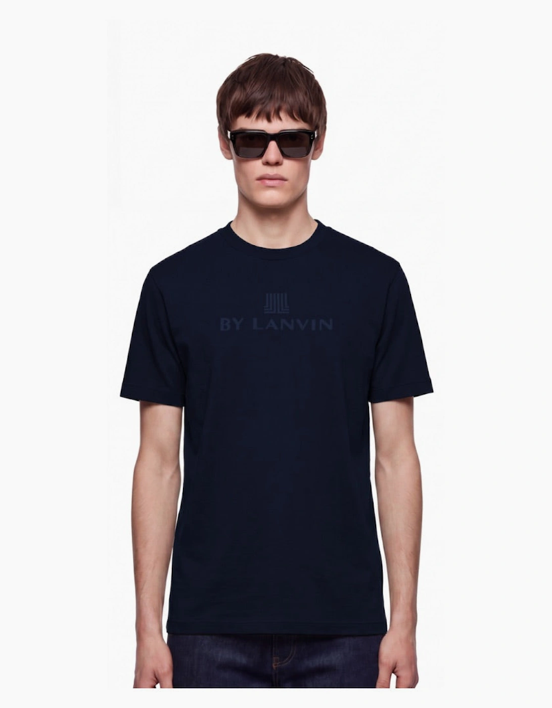 By Lanvin Central Logo Navy Blue T-Shirt