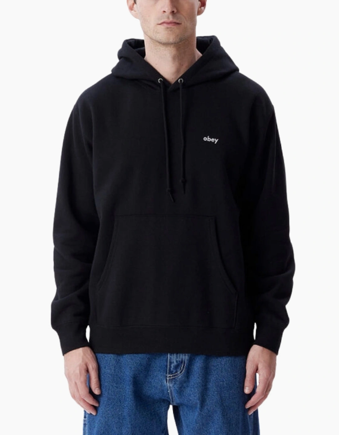 Obey Tab Logo Black Hoodie