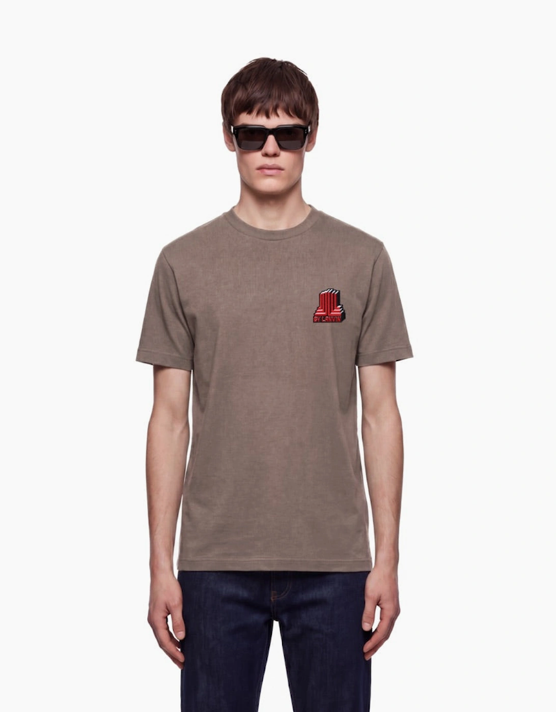 By Lanvin Block Logo Brown T-Shirt