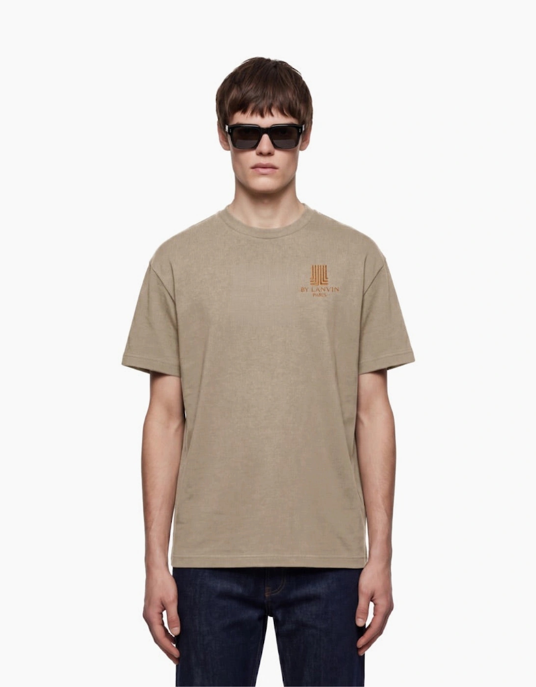 By Lanvin Paris Chest Logo Taupe T-Shirt