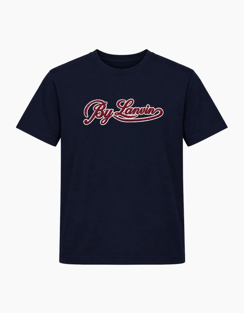 By Lanvin Script Logo Navy Blue T-Shirt