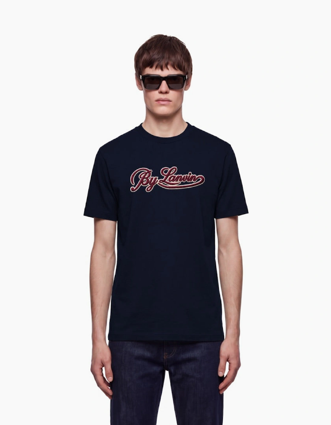 By Lanvin Script Logo Navy Blue T-Shirt
