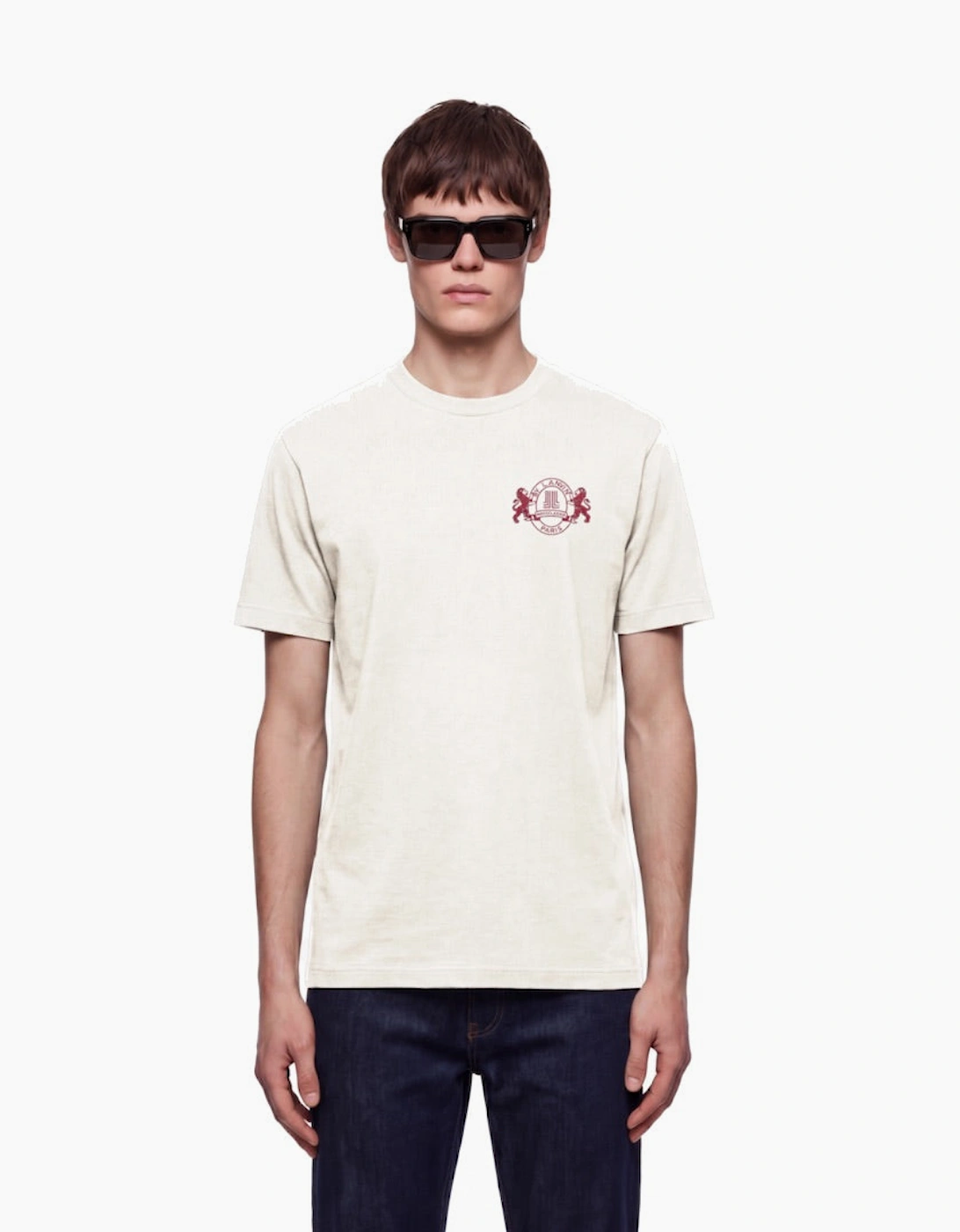 By Lanvin Paris Shield Logo Beige T-Shirt