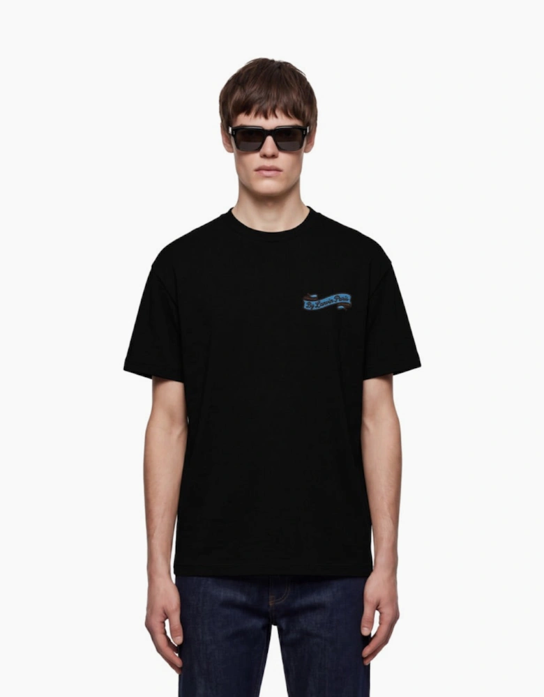 By Lanvin Paris Ribbon Logo Black T-Shirt