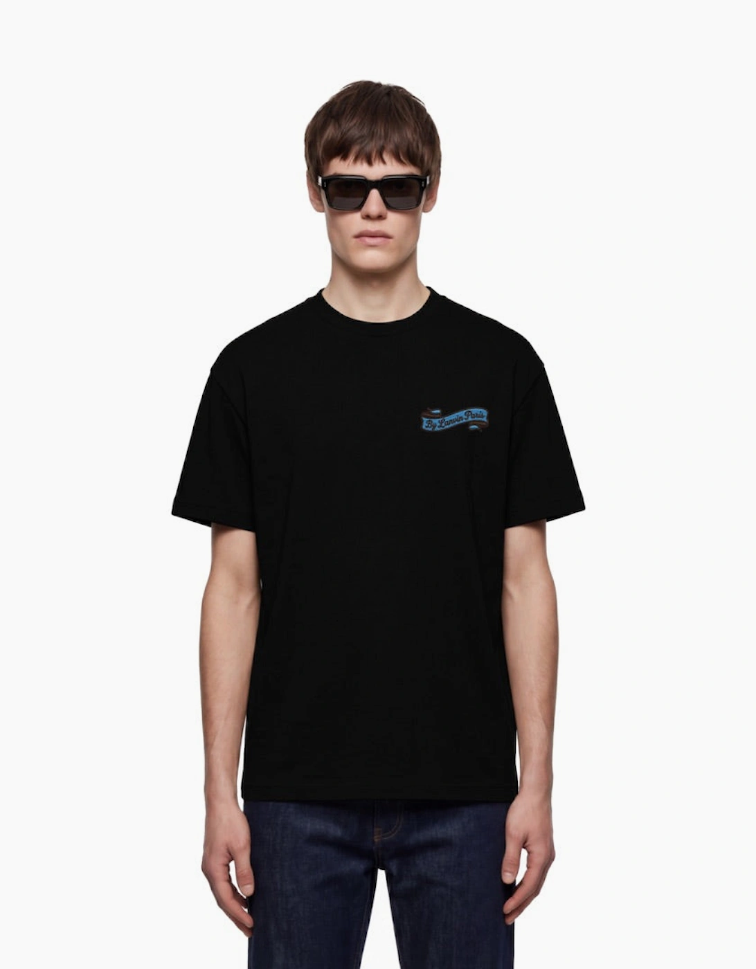 By Lanvin Paris Ribbon Logo Black T-Shirt