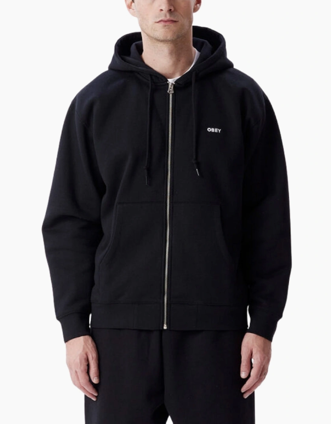 Obey Established Works Bold Zip Black Hoodie