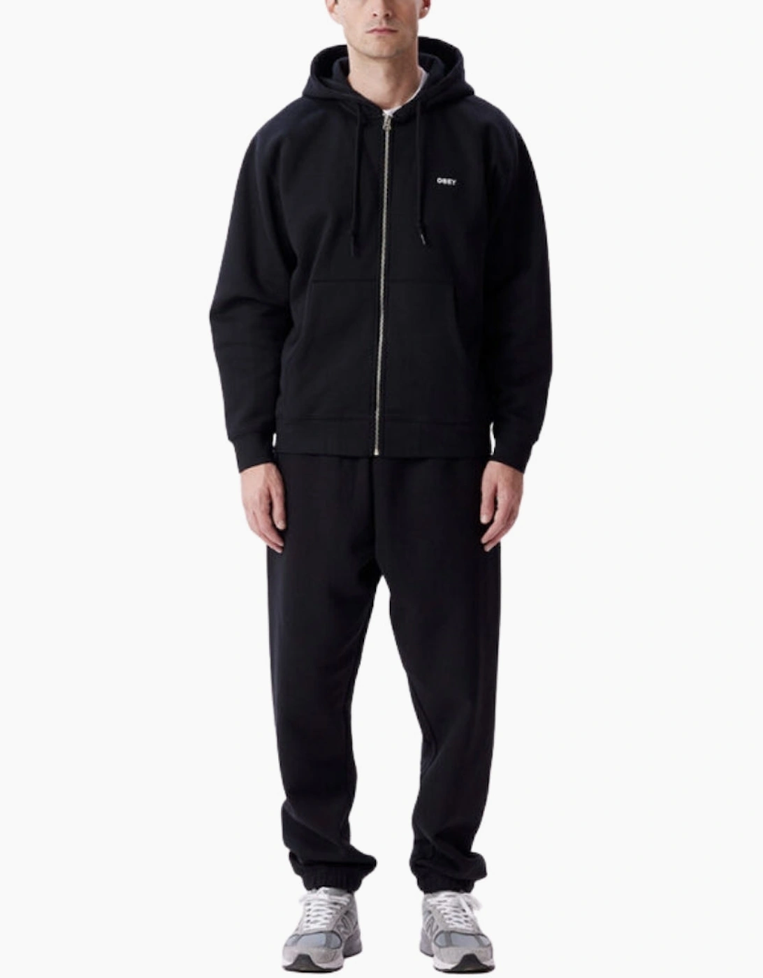 Obey Established Works Bold Zip Black Hoodie