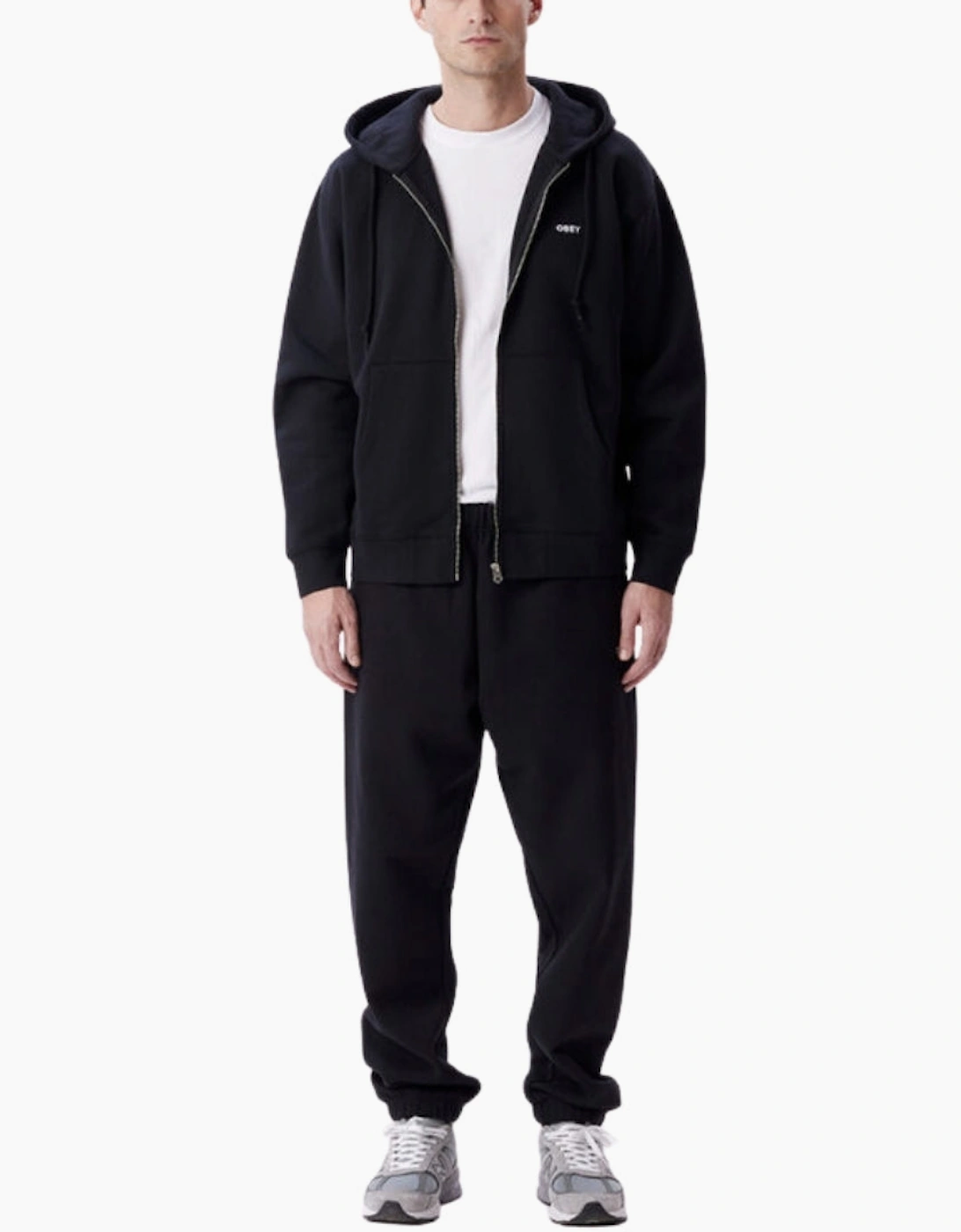 Obey Established Works Bold Zip Black Hoodie