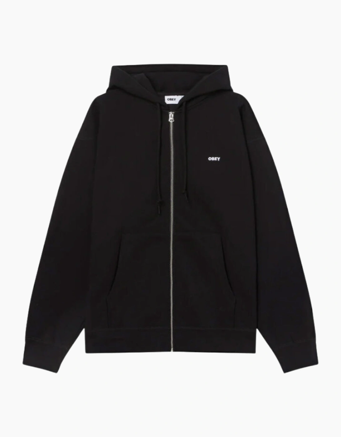 Obey Established Works Bold Zip Black Hoodie