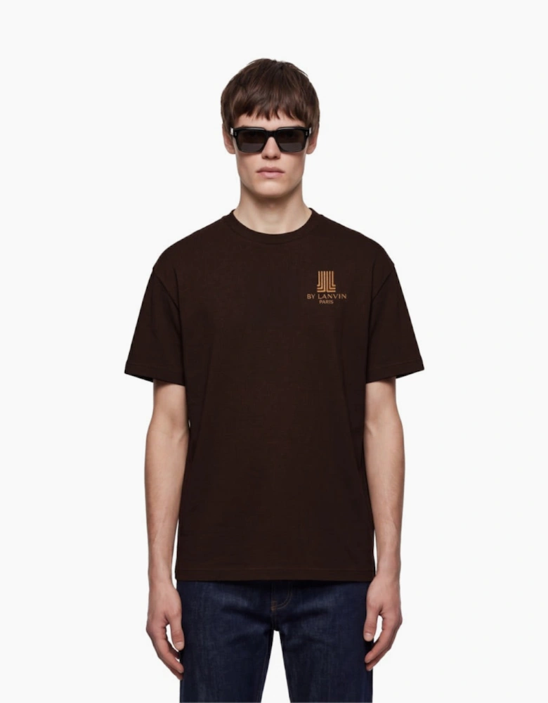 By Lanvin Paris Chest Logo Dark Brown T-Shirt