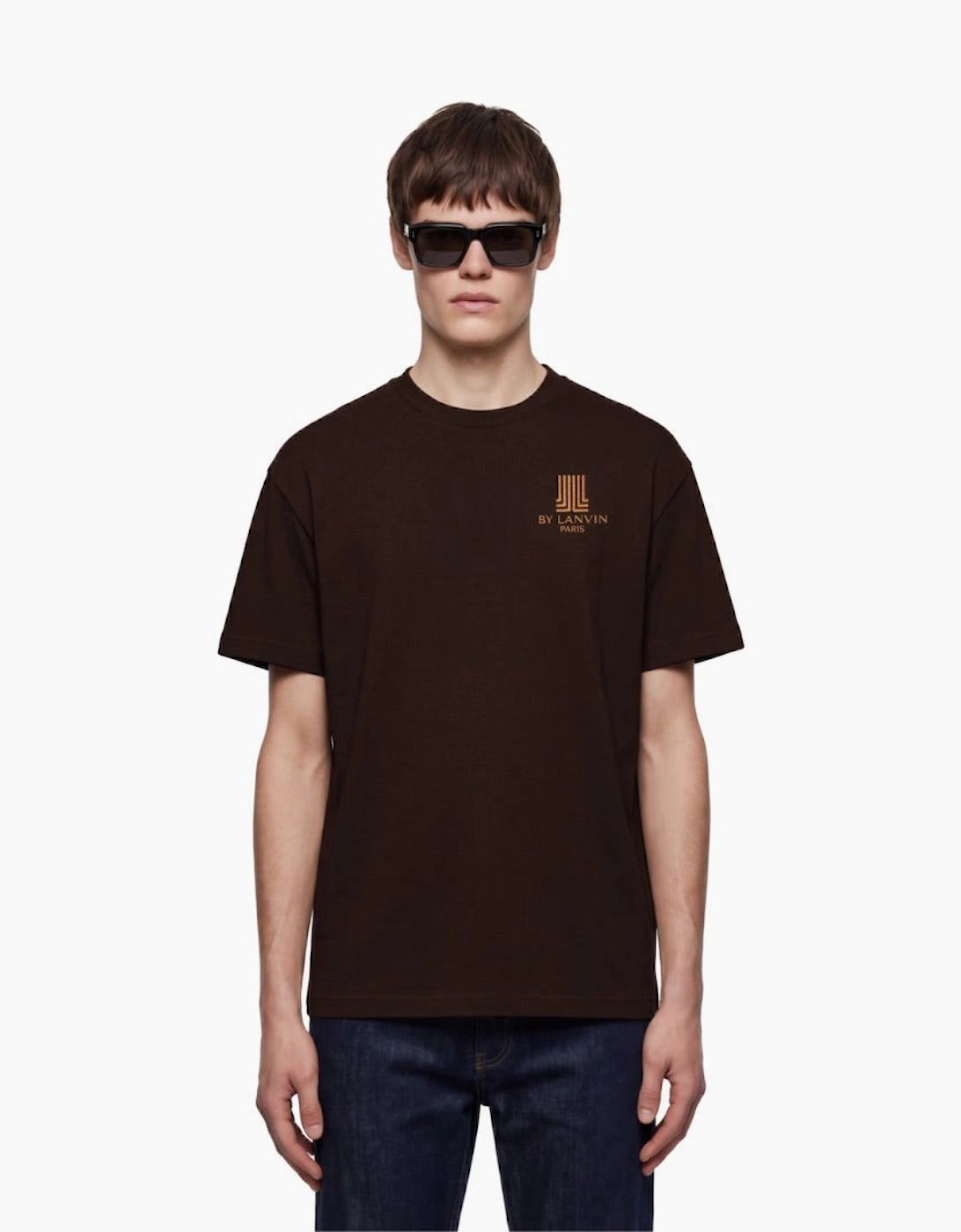 By Lanvin Paris Chest Logo Dark Brown T-Shirt