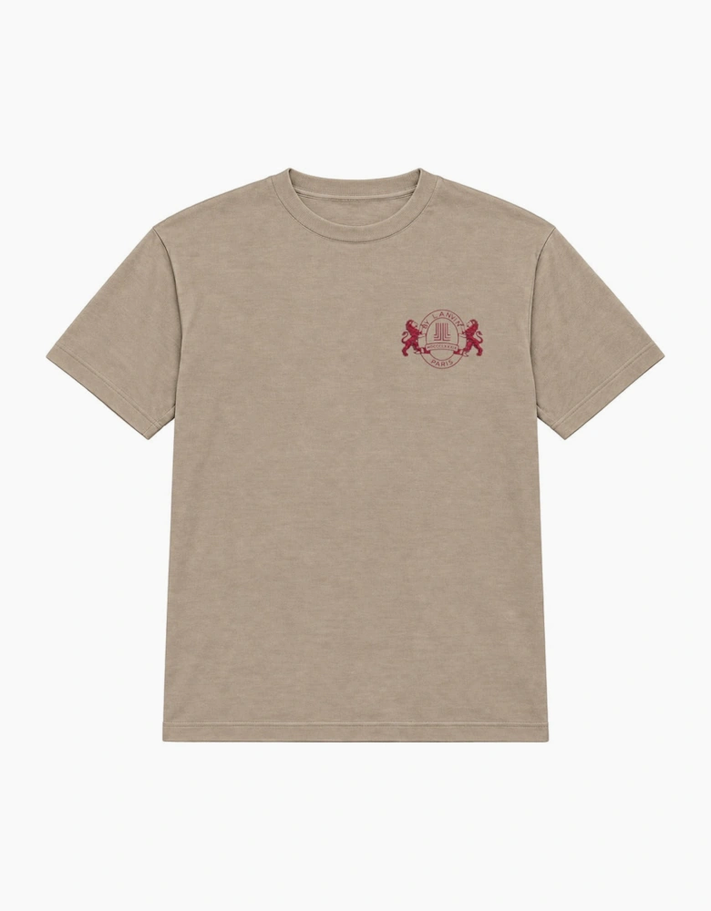 By Lanvin Paris Shield Logo Taupe T-Shirt