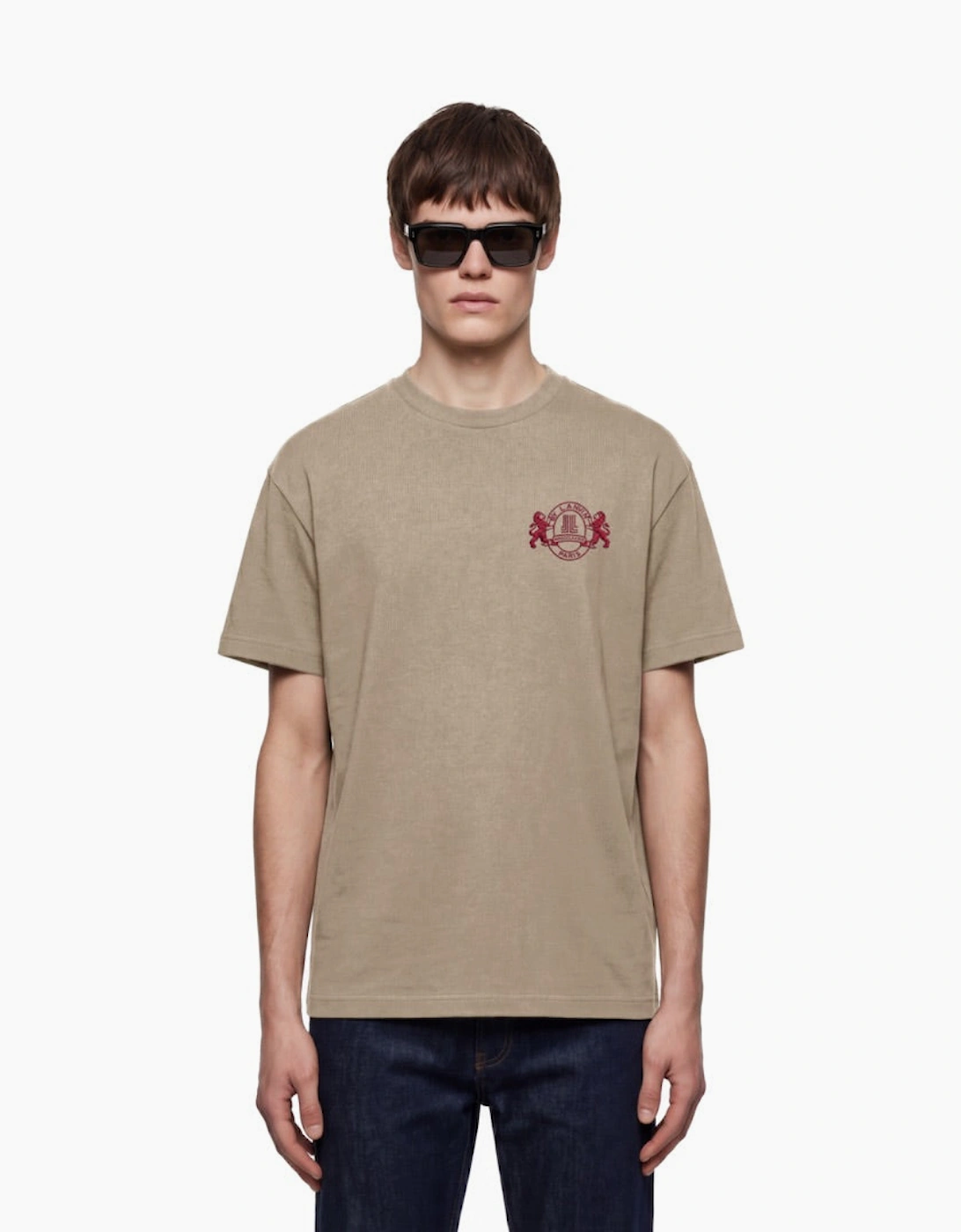 By Lanvin Paris Shield Logo Taupe T-Shirt