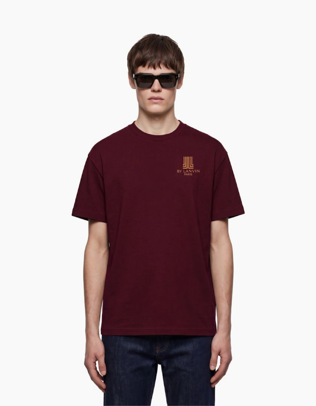 By Lanvin Paris Chest Logo Burgundy T-Shirt
