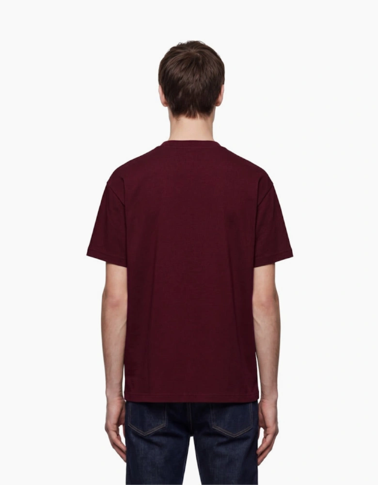 By Lanvin Paris Chest Logo Burgundy T-Shirt
