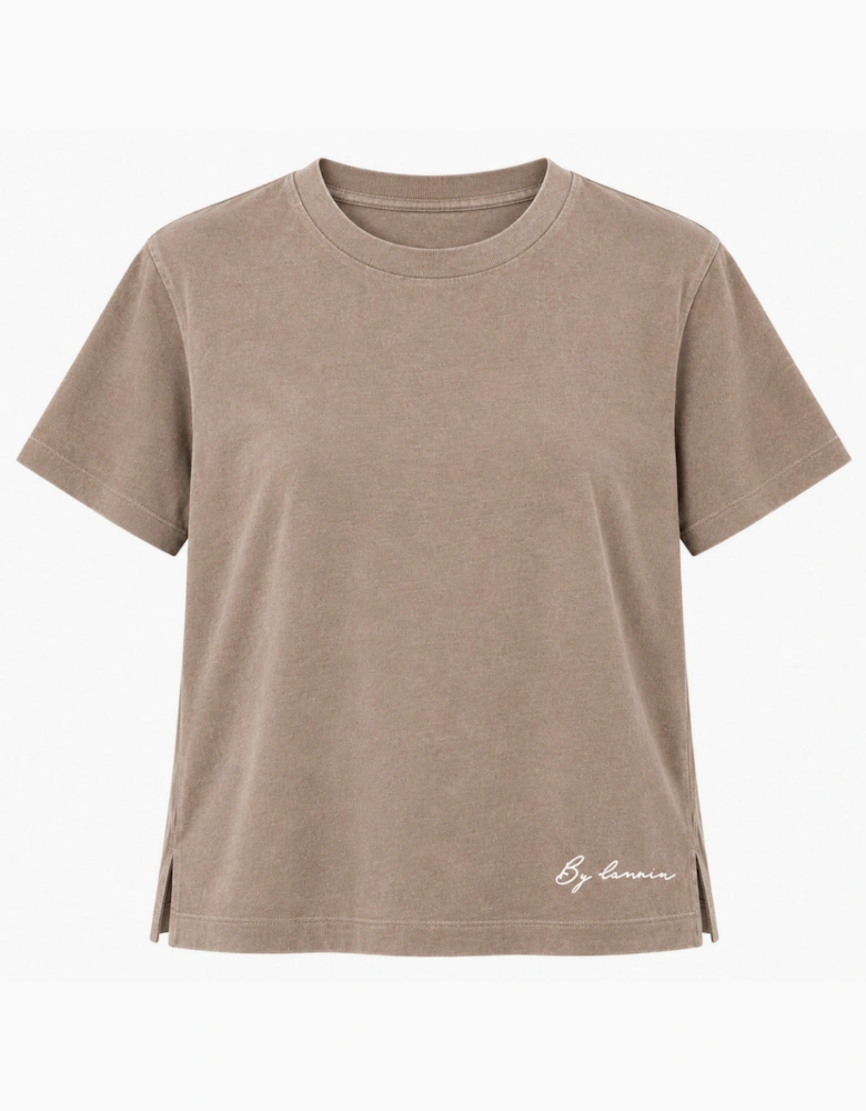 By Lanvin Small Signature Logo Taupe T-Shirt