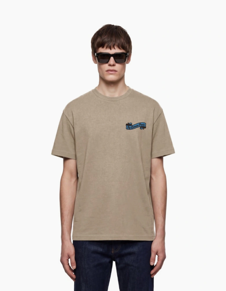 By Lanvin Paris Ribbon Logo Taupe T-Shirt