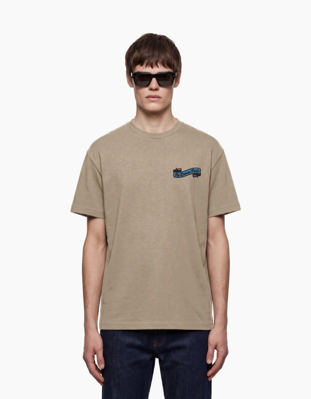 By Lanvin Paris Ribbon Logo Taupe T-Shirt
