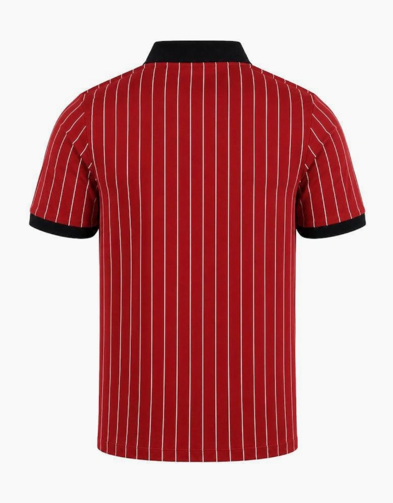 Fila BB1 Classic Striped Polo Shirt Sun Dried Tomato/Black/White