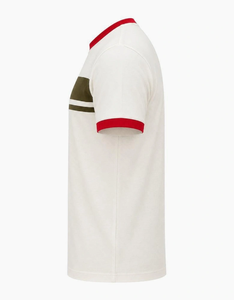 Sergio Tacchini Master Crew Neck T-Shirt Gardenia/Dark Olive/Adrenaline Rush