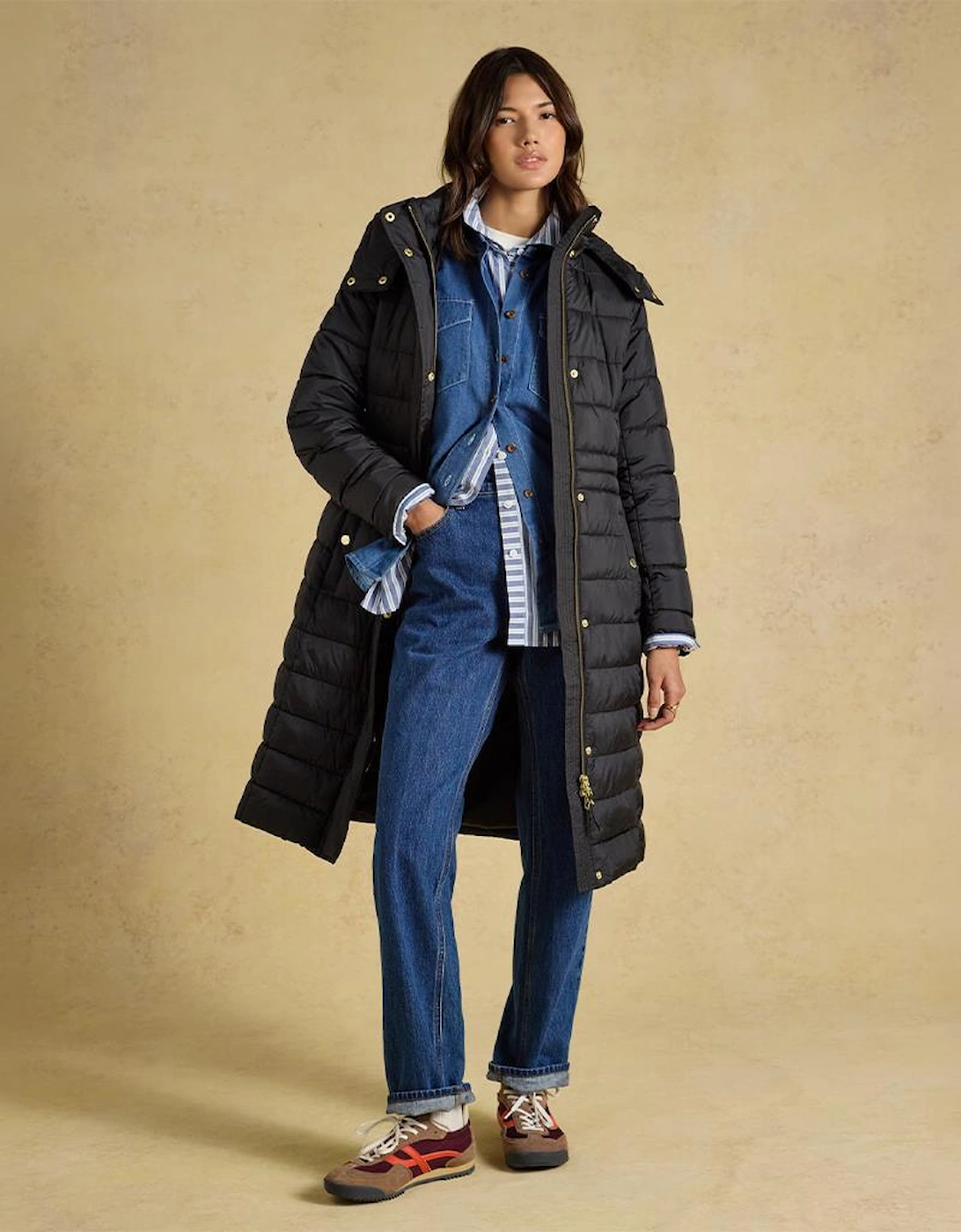 Joules WINDBOROUGH Womens Longline Jackets Black