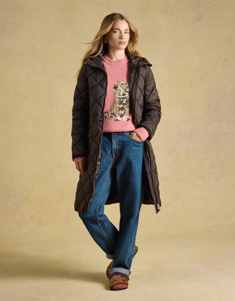 Joules CHESSINGTON Womens Quilted Jacket Chocolate Brown