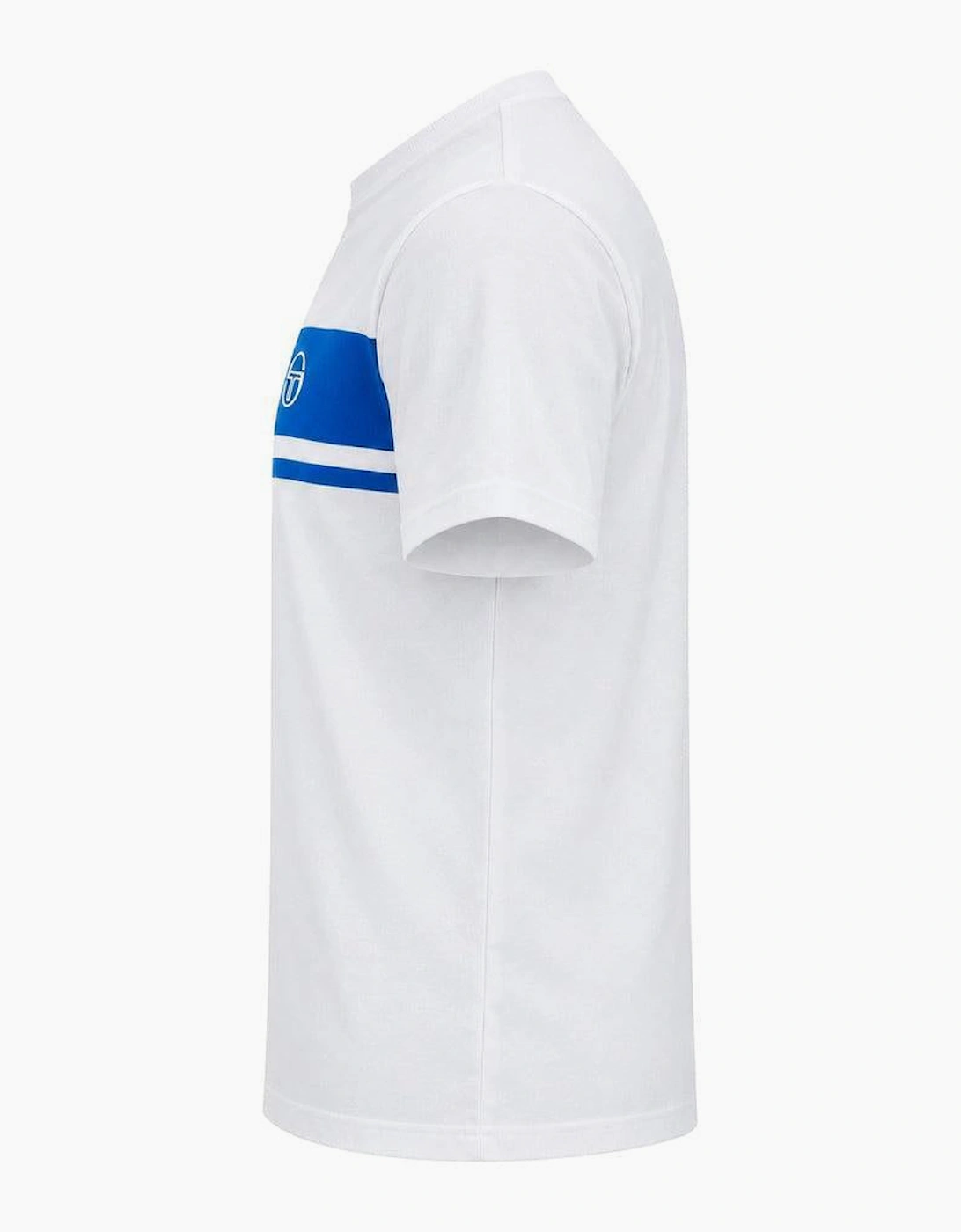Sergio Tacchini Master Crew Neck T-Shirt White/Princess Blue