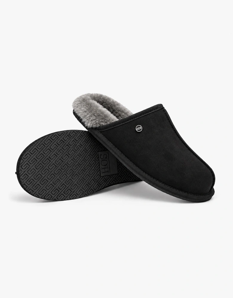 HOS Sheepskin EDWIN Mens Mules Black
