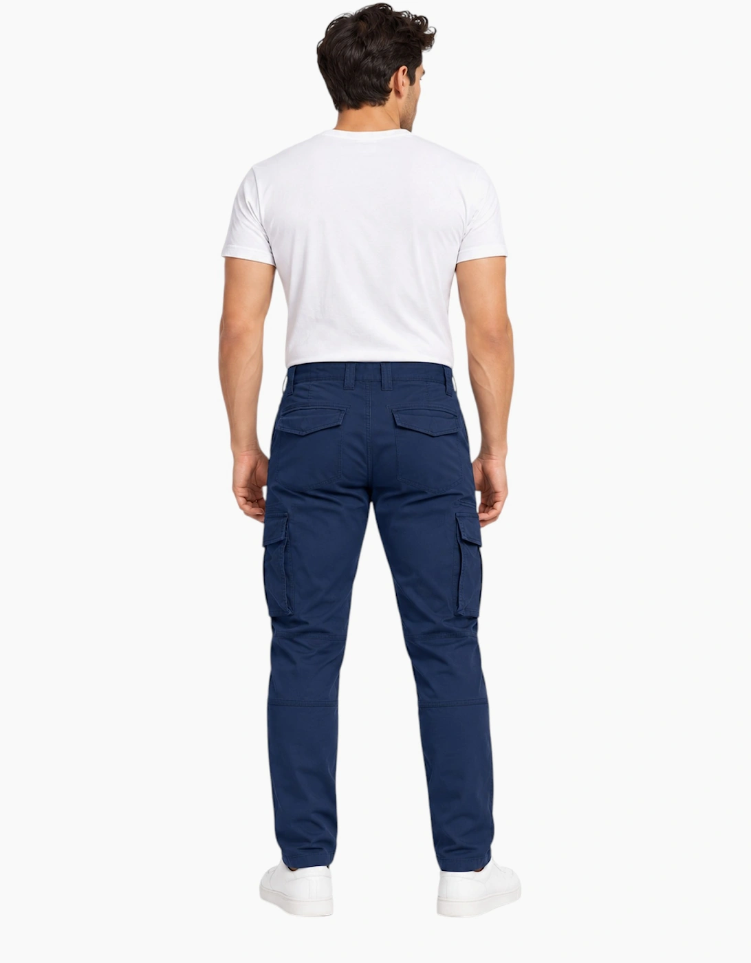 Mens Cargo Trousers Regular Fit Zip Pocket Work Pant