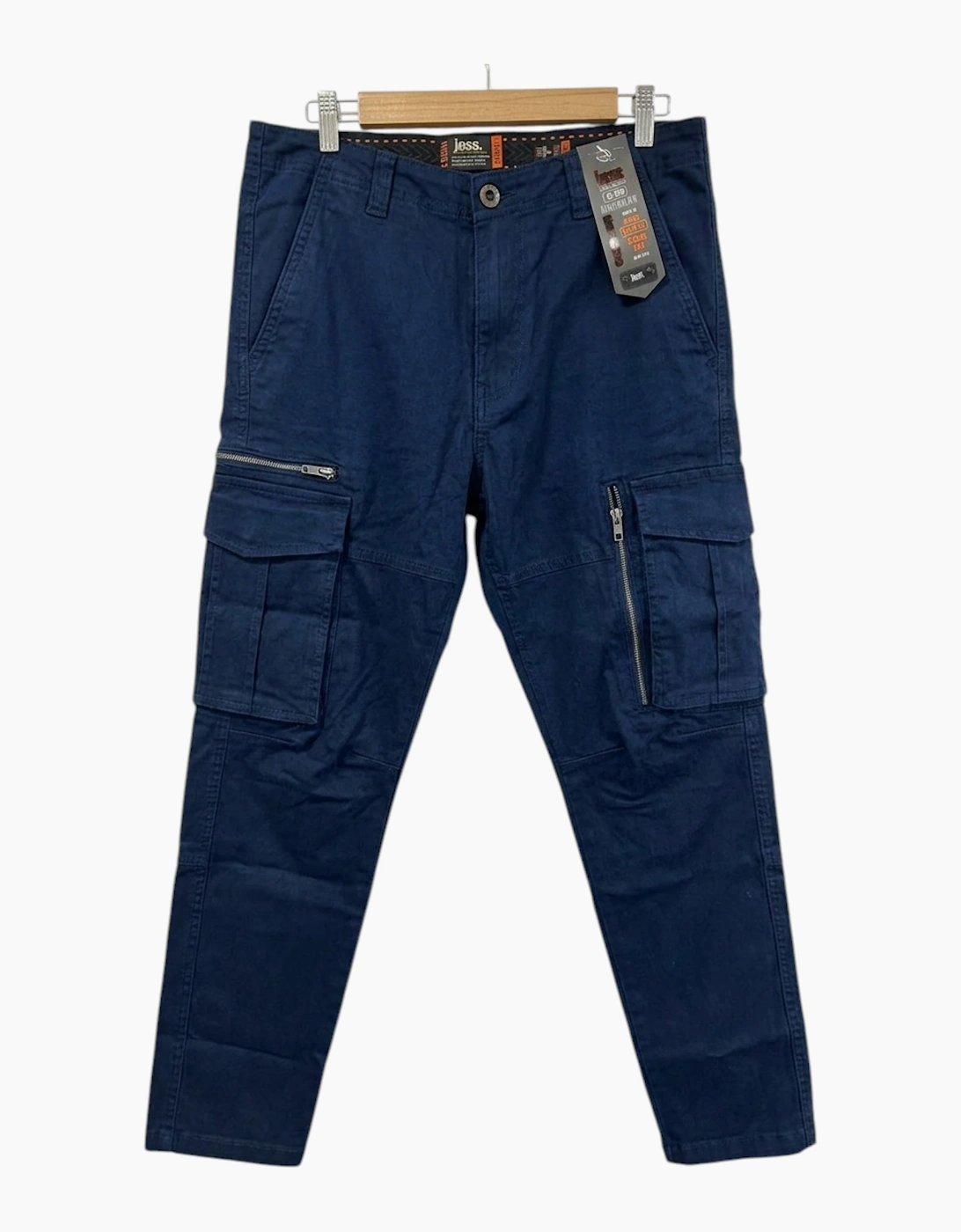 Mens Cargo Trousers Regular Fit Zip Pocket Work Pant