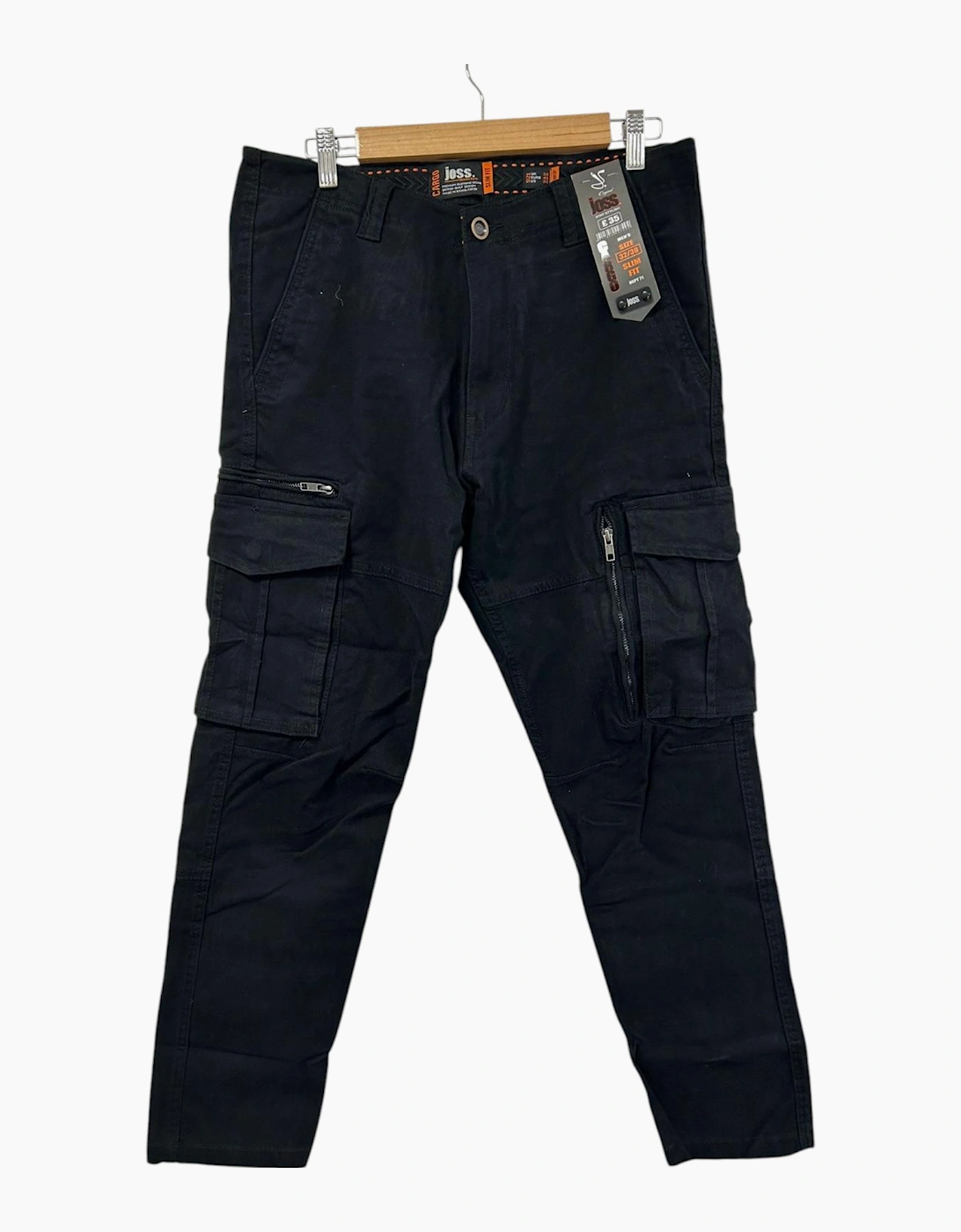 Mens Cargo Trousers Regular Fit Zip Pocket Work Pant