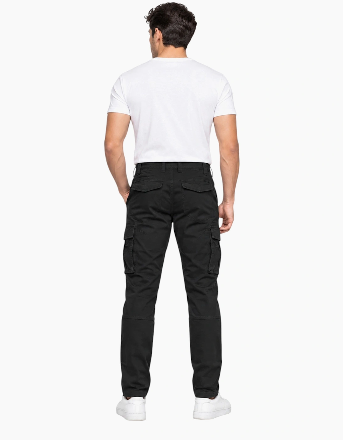 Mens Cargo Trousers Regular Fit Zip Pocket Work Pant