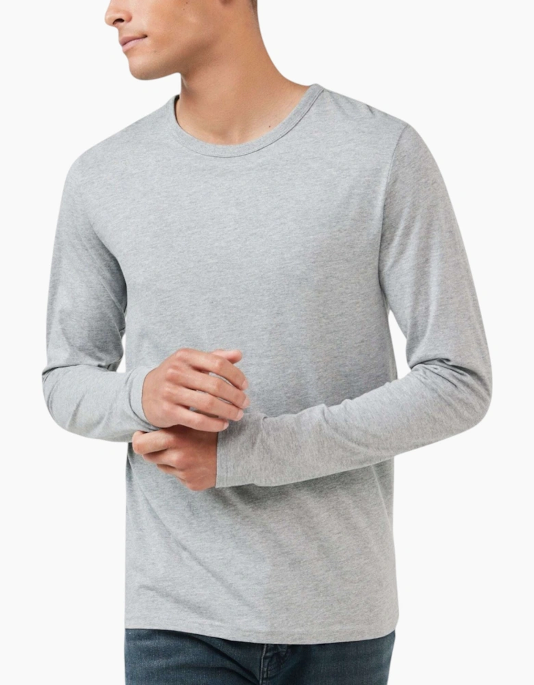 Mens T Shirts Long Sleeve Gym Basic Longline Plain Slim Fit Stretch Cotton Tee