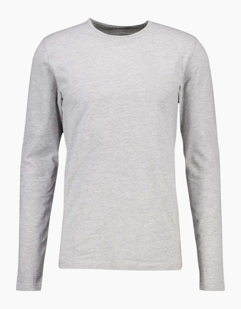 Mens T Shirts Long Sleeve Gym Basic Longline Plain Slim Fit Stretch Cotton Tee