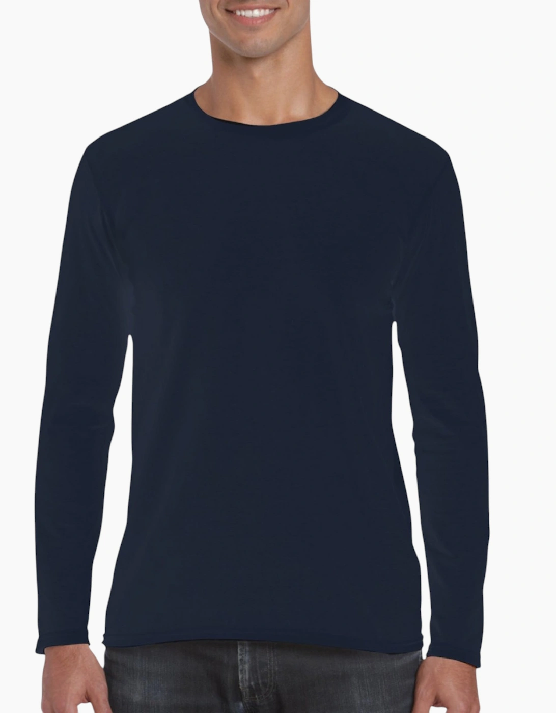 Mens T Shirts Long Sleeve Gym Basic Longline Plain Slim Fit Stretch Cotton Tee